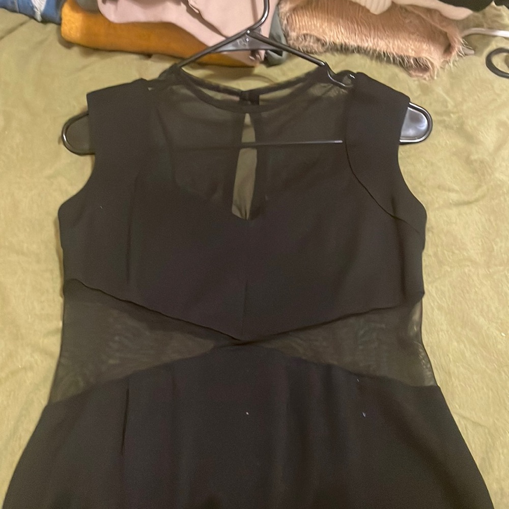 Black shear cut out dress.